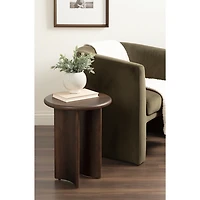 Dark Brown Round Ellie Accent Table