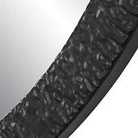 Black Textured Round Frame Wall Mirror