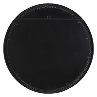 Black Textured Round Frame Wall Mirror