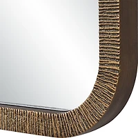 Gold Textured Rectangular Frame Wall Mirror