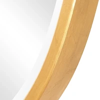 Gold Round Frame Beveled Wall Mirror
