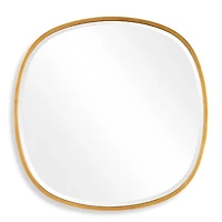 Gold Round Frame Beveled Wall Mirror
