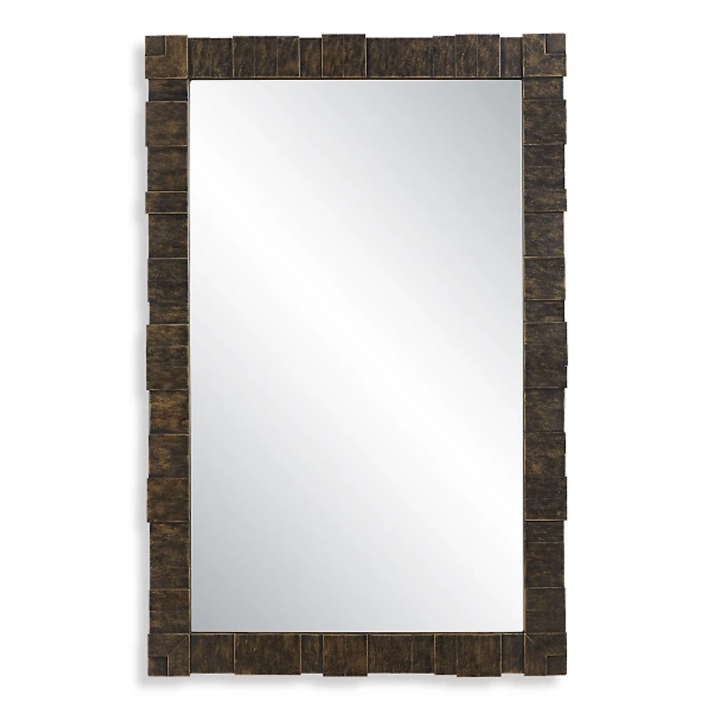 Distressed Bronze Layered Frame Wall Mirror