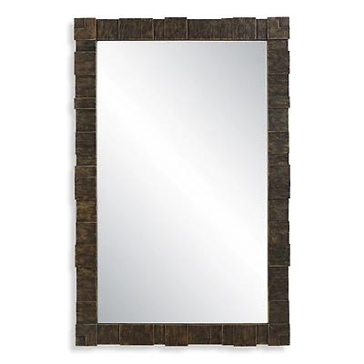Distressed Bronze Layered Frame Wall Mirror