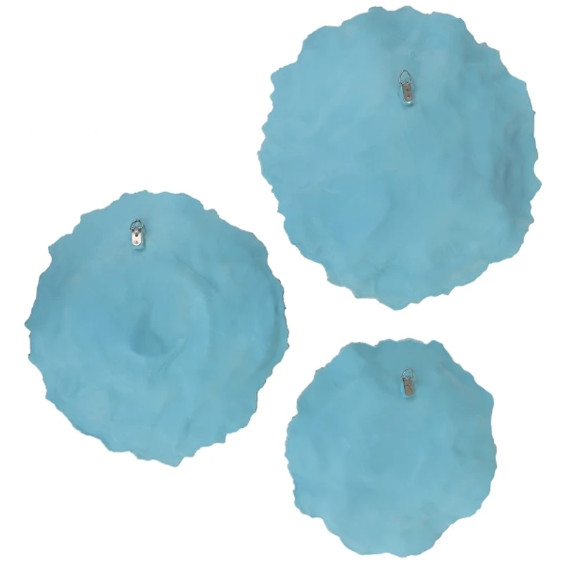 Ocean Blue Coral Wall Plaques, Set of 3