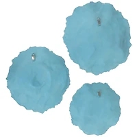 Ocean Blue Coral Wall Plaques, Set of 3