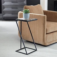 Black Metal Angled Frame Accent Table