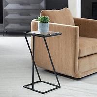 Black Metal Angled Frame Accent Table