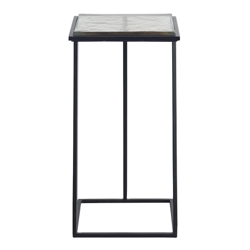 Black Metal Angled Frame Accent Table