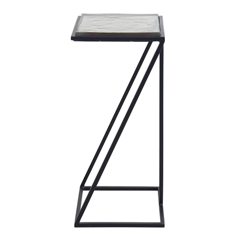 Black Metal Angled Frame Accent Table
