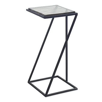 Black Metal Angled Frame Accent Table
