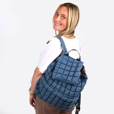 Navy Puffy Backpack