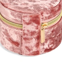 Round Mauve Velvet Monogram N Jewelry Box