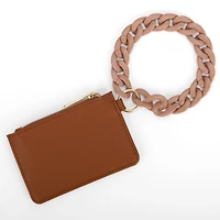 Tan Keychain Wrist Wallet