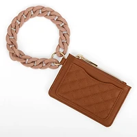 Tan Keychain Wrist Wallet