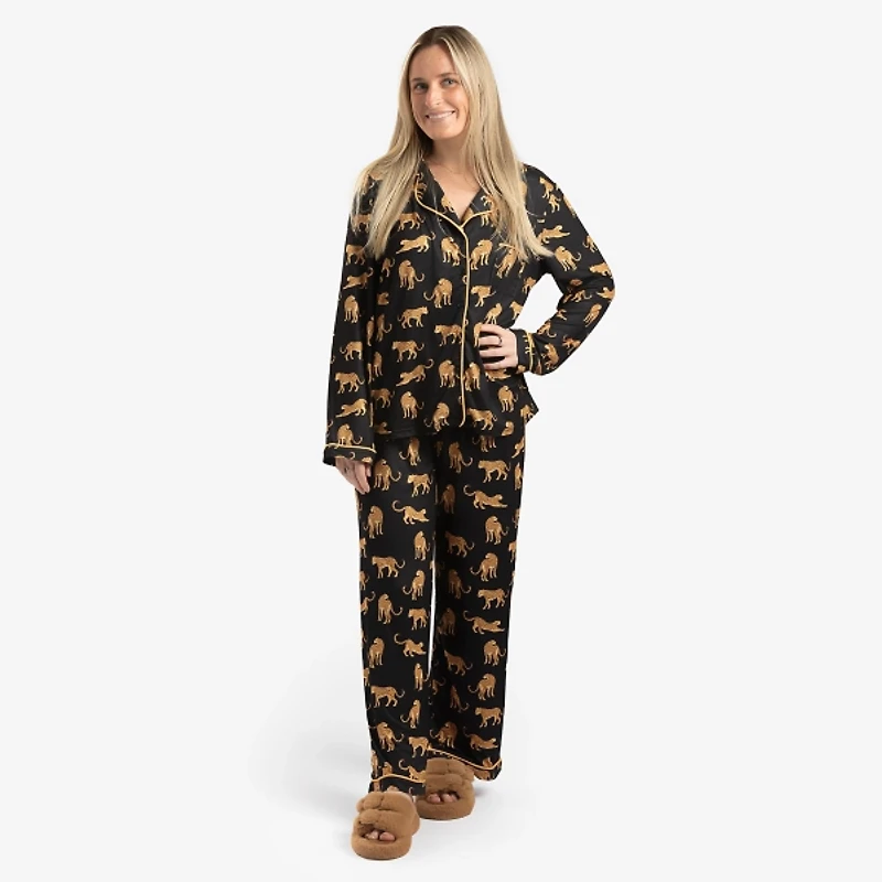 Black Cheetah Large Pajama Set