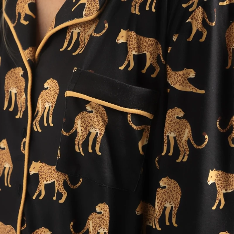 Black Cheetah XL Pajama Set