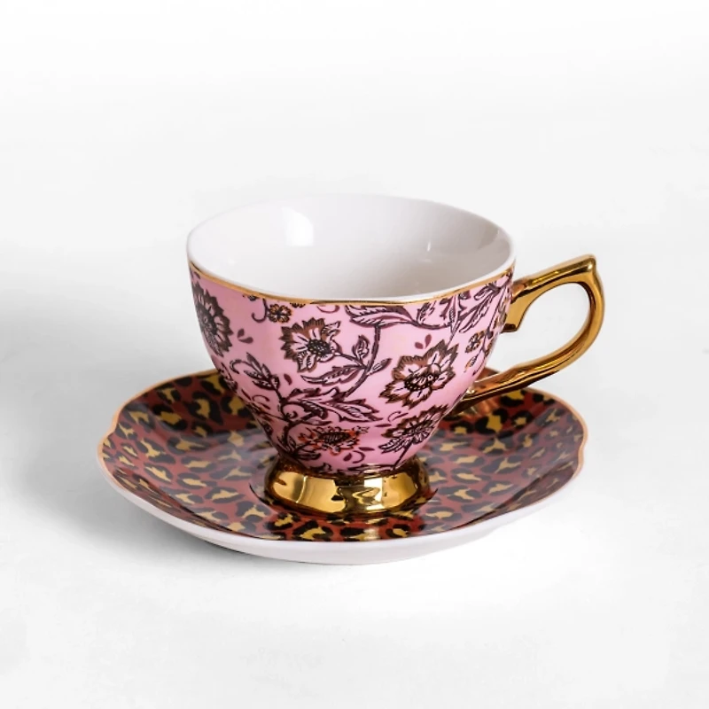 Teacup and Leopard Saucer 2-pc. Set