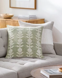 Green Elara Floral Pillow