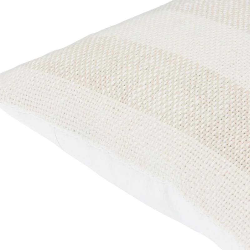 Ivory and Beige Striped Pillow