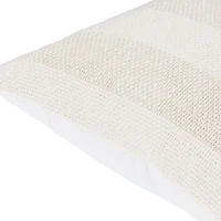 Ivory and Beige Striped Pillow