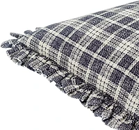 Black Plaid Ruffled Pillow