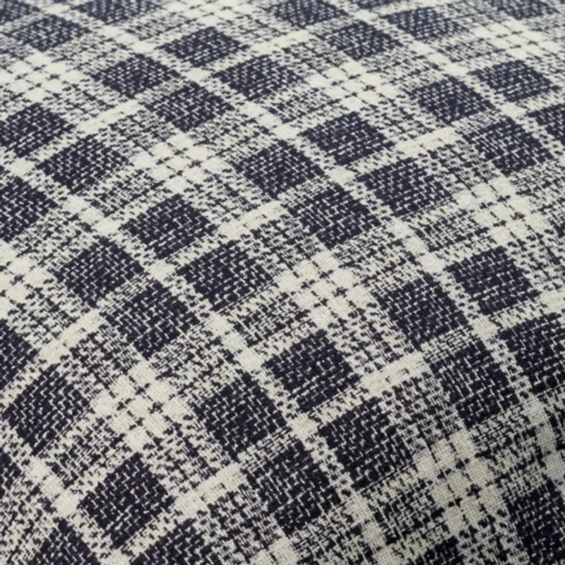 Black Plaid Ruffled Pillow