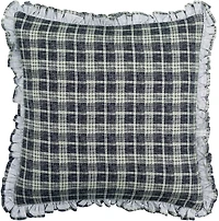 Black Plaid Ruffled Pillow