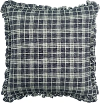 Black Plaid Ruffled Pillow