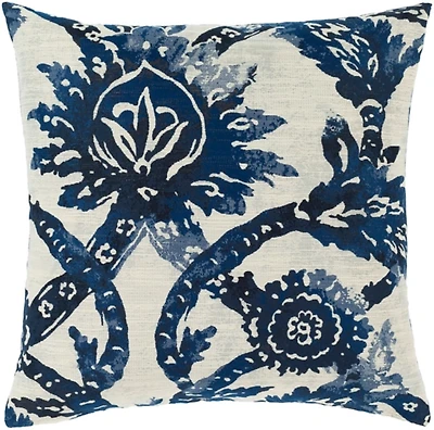 Navy Sanya Bay Floral Pillow