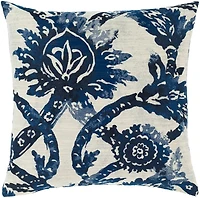 Navy Sanya Bay Floral Pillow