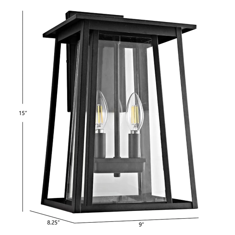 SAFAVIEH Black Velza Outdoor Wall Sconce