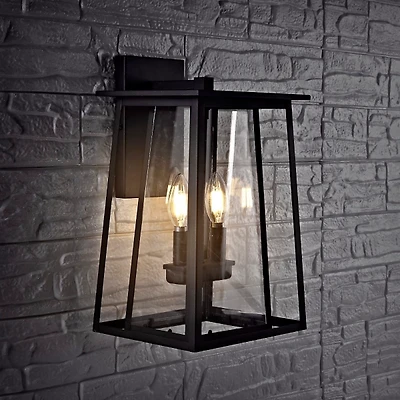 SAFAVIEH Black Velza Outdoor Wall Sconce