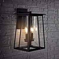 SAFAVIEH Black Velza Outdoor Wall Sconce