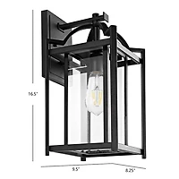 Black Portar Outdoor Wall Sconce