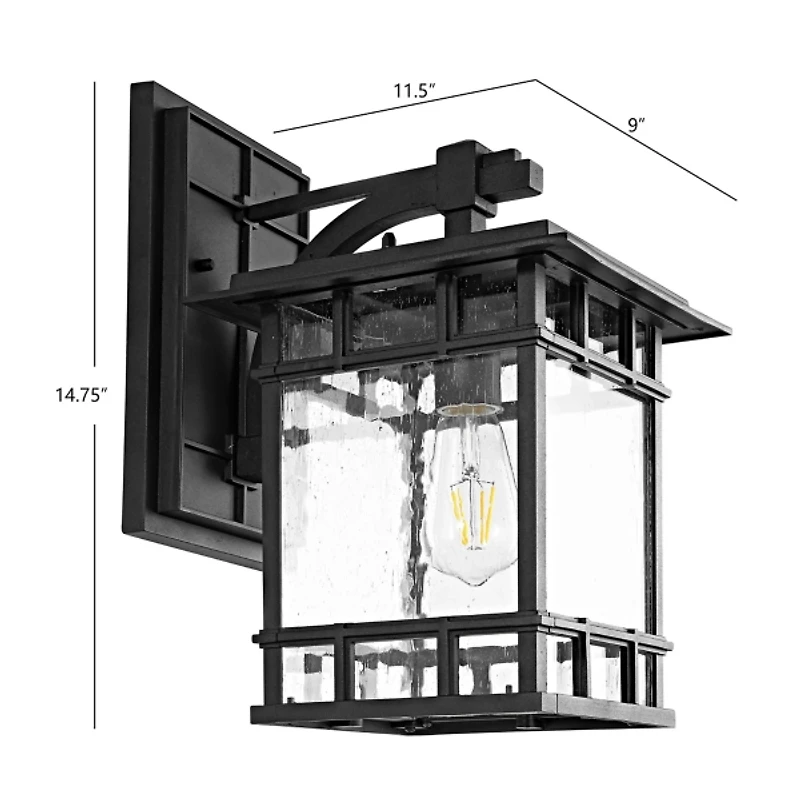 Black Rolran Outdoor Wall Sconce