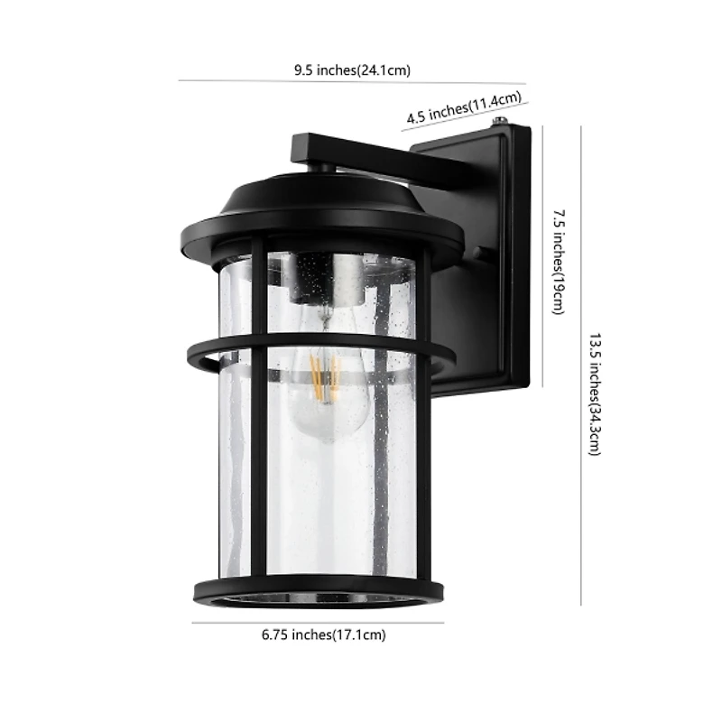 SAFAVIEH Matte Black Cianne Outdoor Wall Sconce