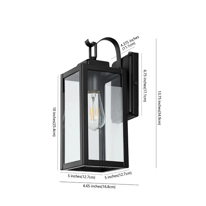 SAFAVIEH Black Clemens Outdoor Wall Sconce