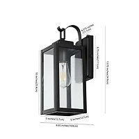 SAFAVIEH Black Clemens Outdoor Wall Sconce