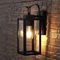 SAFAVIEH Black Clemens Outdoor Wall Sconce