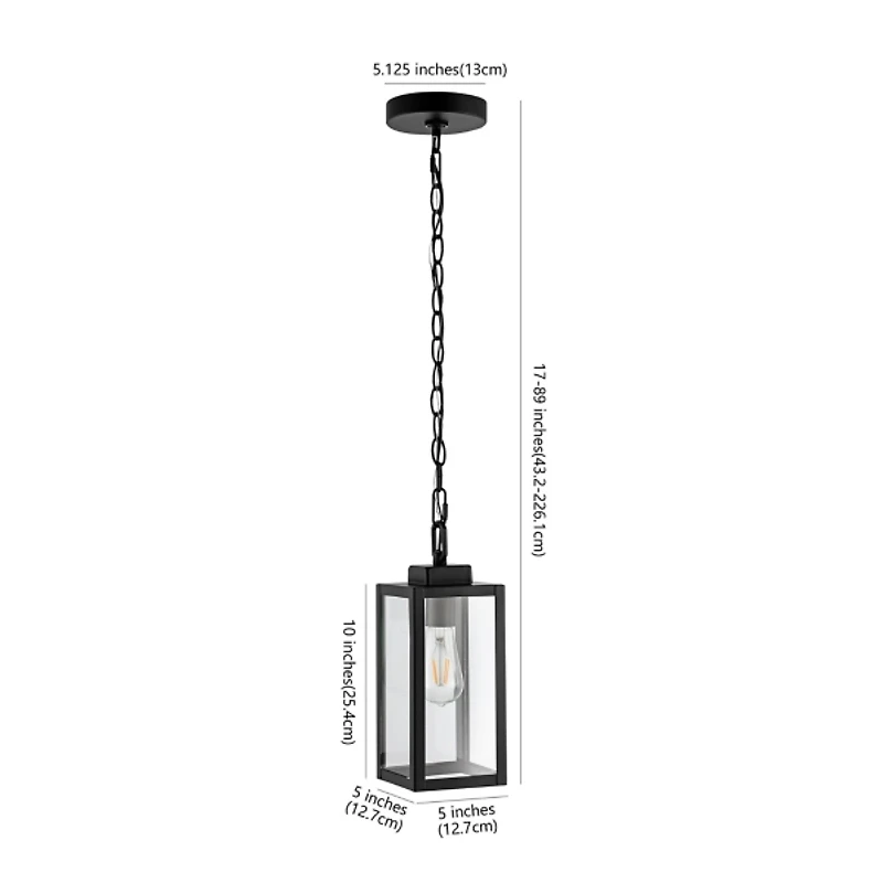 SAFAVIEH Black Clemens Outdoor Pendant Light