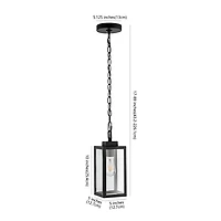 SAFAVIEH Black Clemens Outdoor Pendant Light