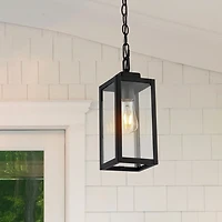 SAFAVIEH Black Clemens Outdoor Pendant Light