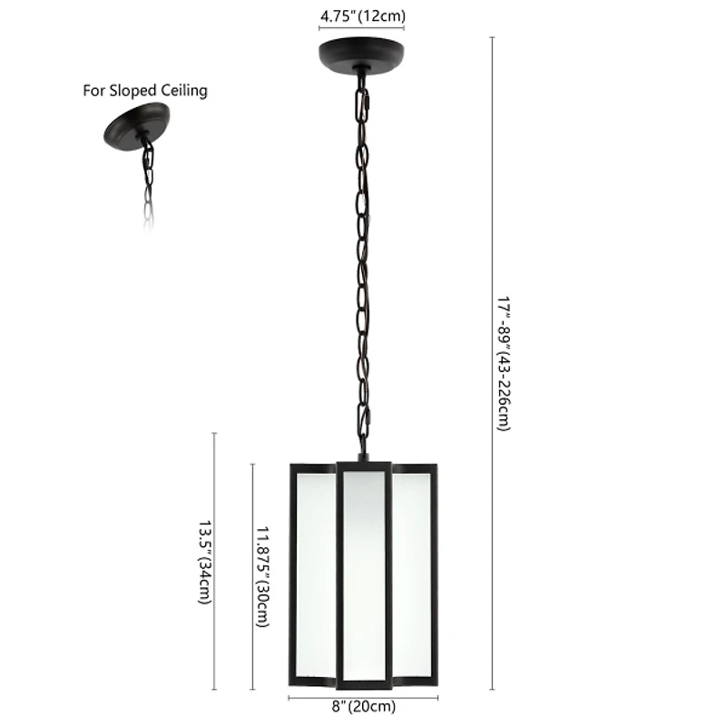SAFAVIEH Black Outdoor Pendant Light