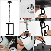 SAFAVIEH Black Outdoor Pendant Light