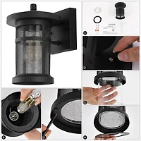 SAFAVIEH Black Ospry Outdoor Sconces, Set of 2