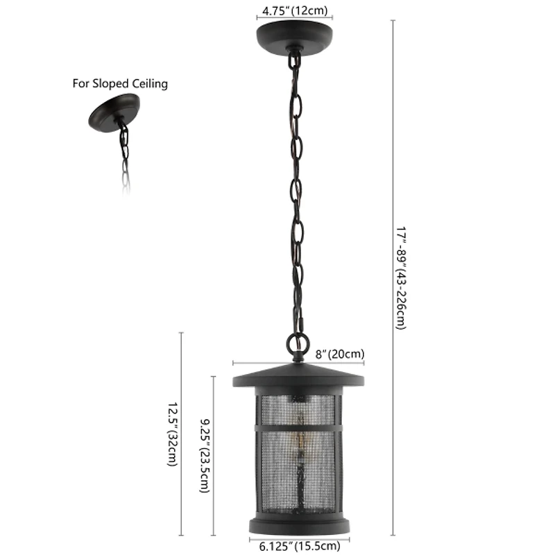 SAFAVIEH Black Ospry Outdoor Pendant Light