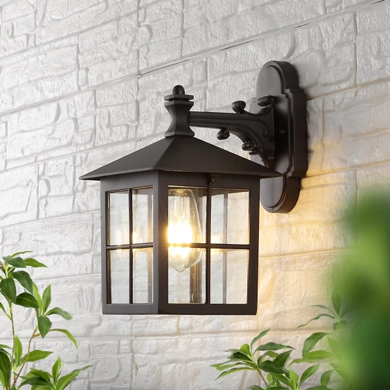Black Penryn Outdoor Wall Sconces, Set of 2