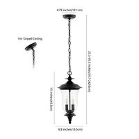 SAFAVIEH Black Dowell Outdoor Pendant Light