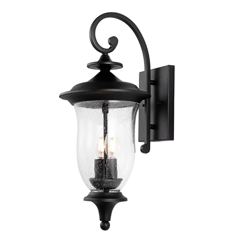 SAFAVIEH Black Dowell Outdoor Sconces, Set of 2